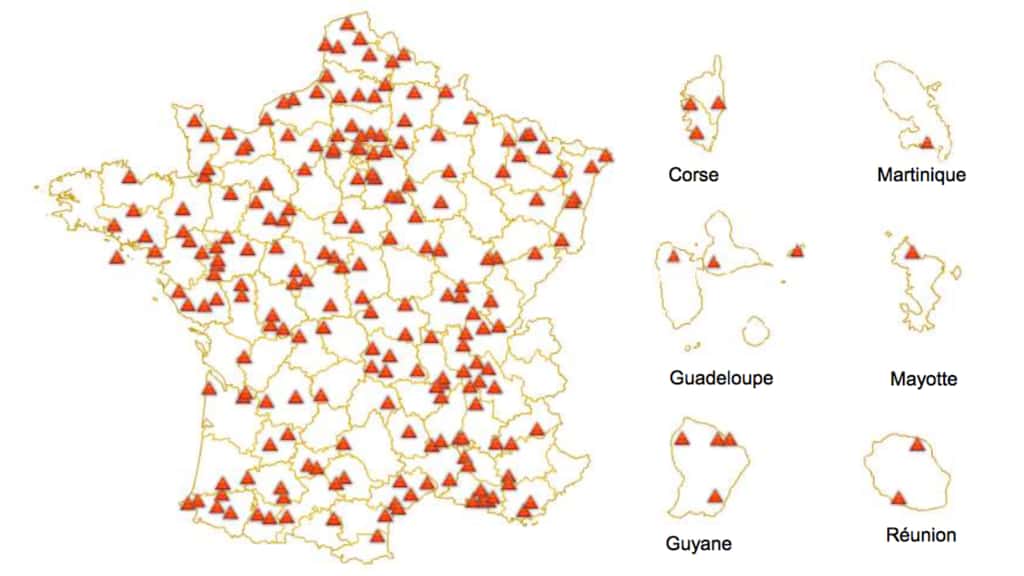 En 2014, les ISDND se répartissaient ainsi, de manière relativement homogène, sur le territoire français. © Ademe