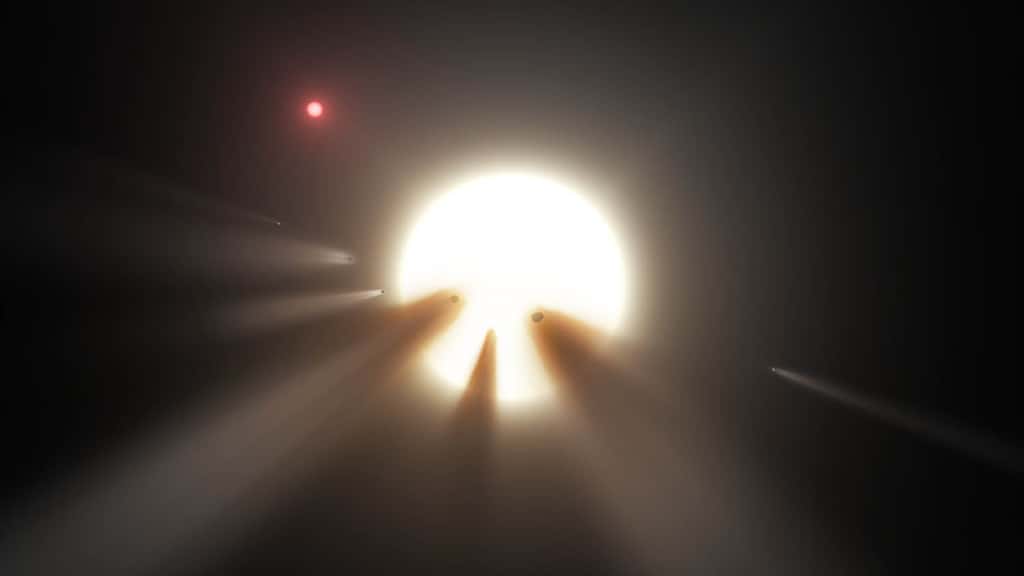 Délogées de la ceinture de Kuiper tous les 27 millions d’années en moyenne, des armées de comètes feraient irruption dans le Système solaire interne. Certaines percuteraient les planètes rocheuses et d’autres se désintégreraient à l’approche du Soleil. © Nasa, JPL-Caltech
