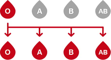 Le sang des donneurs de type O peut être transfusé à n’importe quel individu. © EFS