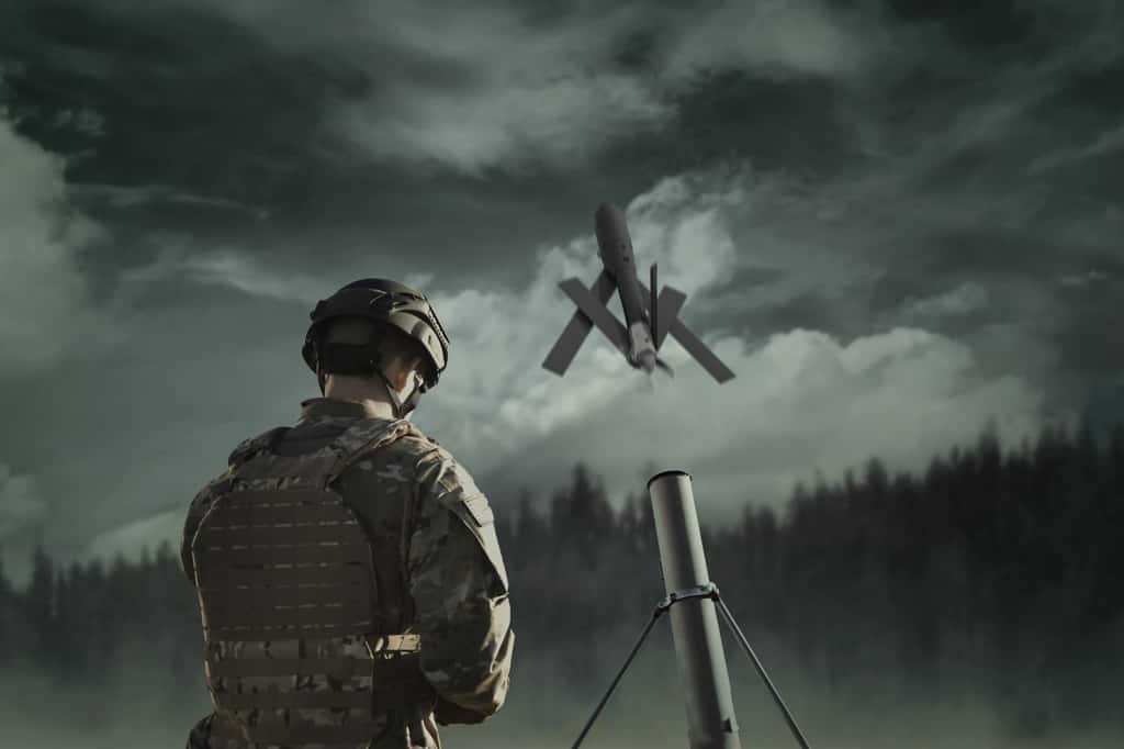 Le Switchblade 300 est un drone suicide qui peut servir à l’observation s’il n’est pas utilisé pour frapper une cible. © AeroVironment Inc.