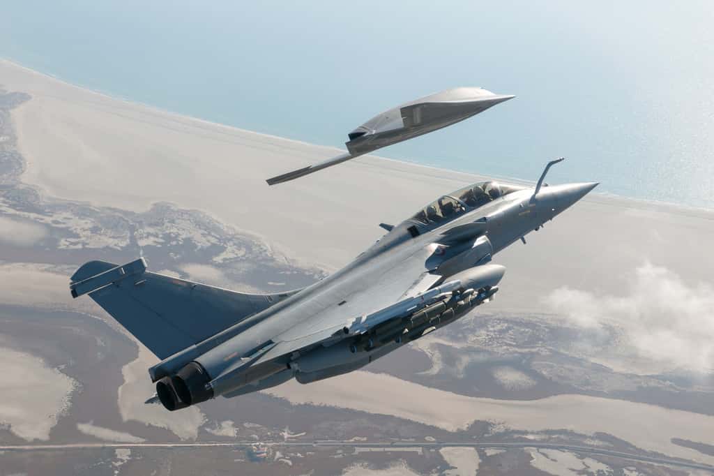 Dassault annonçait en octobre 2024 que des drones de combat allaient prochainement accompagner les Rafale portés au standard F5. © Dassault Aviation 