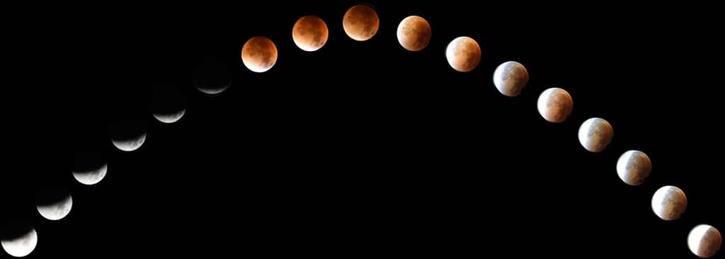 Les éclipses de Lune peuvent être observées à l’œil nu. Notre satellite naturel prend alors une coloration rougeâtre. © ddouk, Pixabay, CC0 Creative Commons