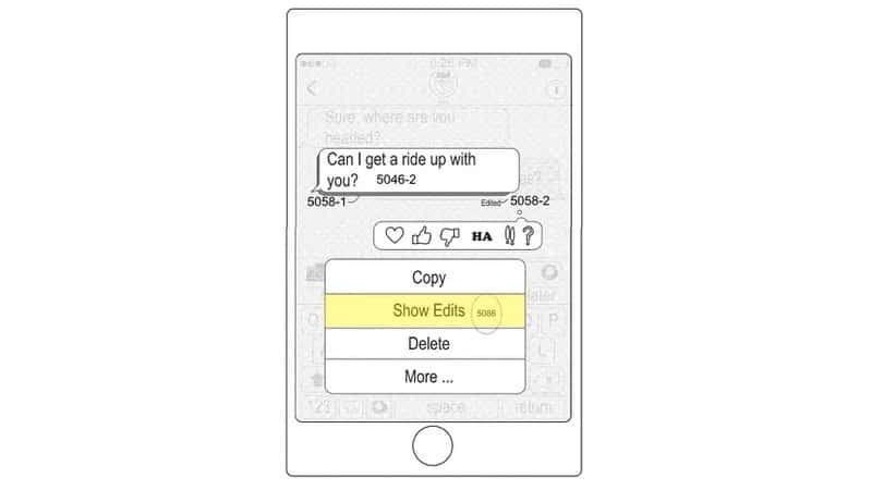 En appuyant sur un message déjà envoyé, on accédera à plusieurs options dont l'édition du message. © Apple