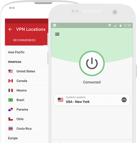 Accessible aussi sur mobile, ExpressVPN vous connecte à Internet <em>via</em> des serveurs à l'étranger. © ExpressVPN