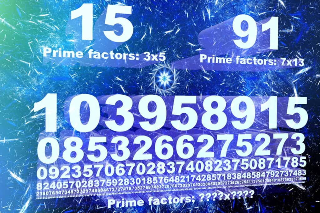 Cette image illustre bien le problème de la factorisation des entiers en un produit de deux nombres premiers. La solution est simple pour des nombres comme 15 (15 = 3 × 5) et 91 (91 = 7 × 13) mais défie les ordinateurs pour des nombres de plusieurs centaines de chiffres. © Jose-Luis Olivares, MIT
