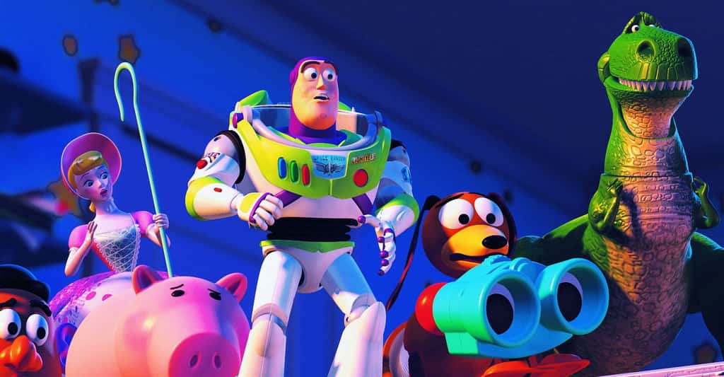 La sortie de <em>Toy Story</em> (1995 aux États-Unis et 1996 en France) représente un évènement marquant dans l’histoire du cinéma d’animation, car il s’agit du premier film entièrement réalisé par ordinateur, c’est-à-dire en images de synthèse. © Pixar Animation Studios