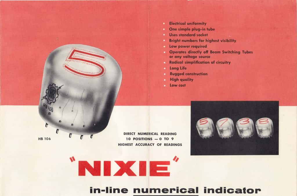 Toute première publicité pour le tube Nixie, apparue en 1955 dans le <em>Haydu Bulletin</em>. © Haydu Brothers http://www.jb-electronics.de/