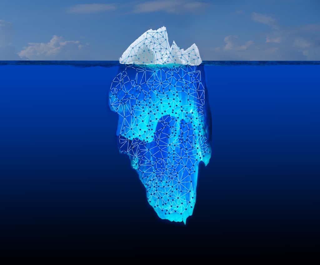 À la manière d'un iceberg, la majeure partie d'internet est cachée sous la surface. © Nasa