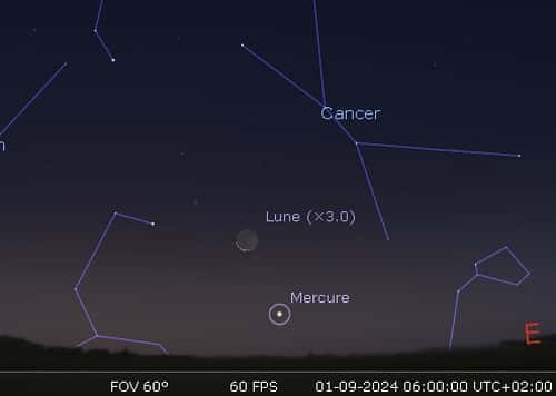 La Lune en rapprochement avec Mercure