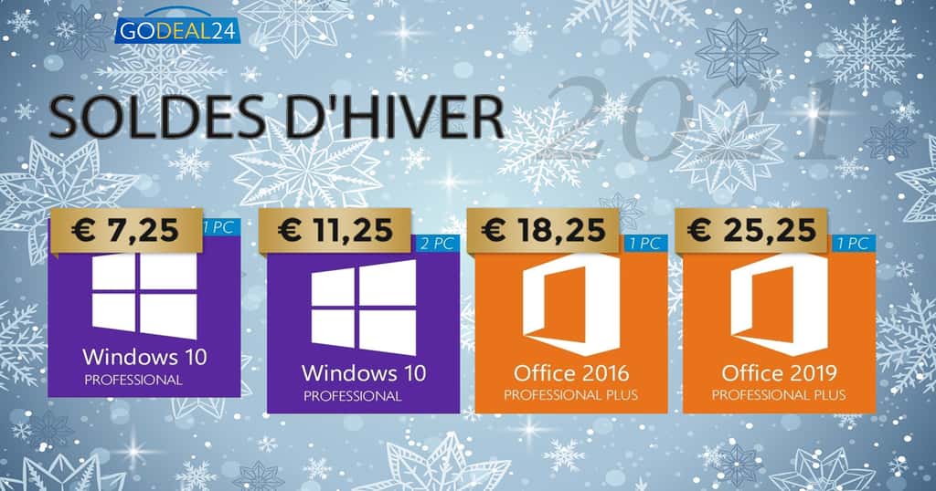 Les meilleures offres des Soldes d'Hiver pour Windows et Office
