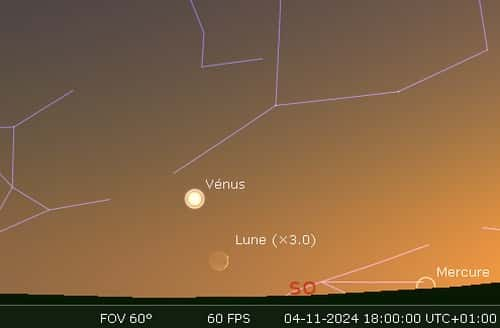 La Lune en rapprochement avec Vénus