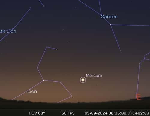 Élongation maximale de Mercure à l'ouest du Soleil