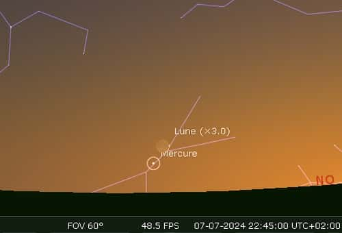 La Lune en rapprochement avec Mercure