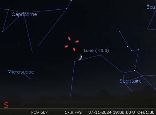 La Lune en rapprochement avec la planète naine Pluton