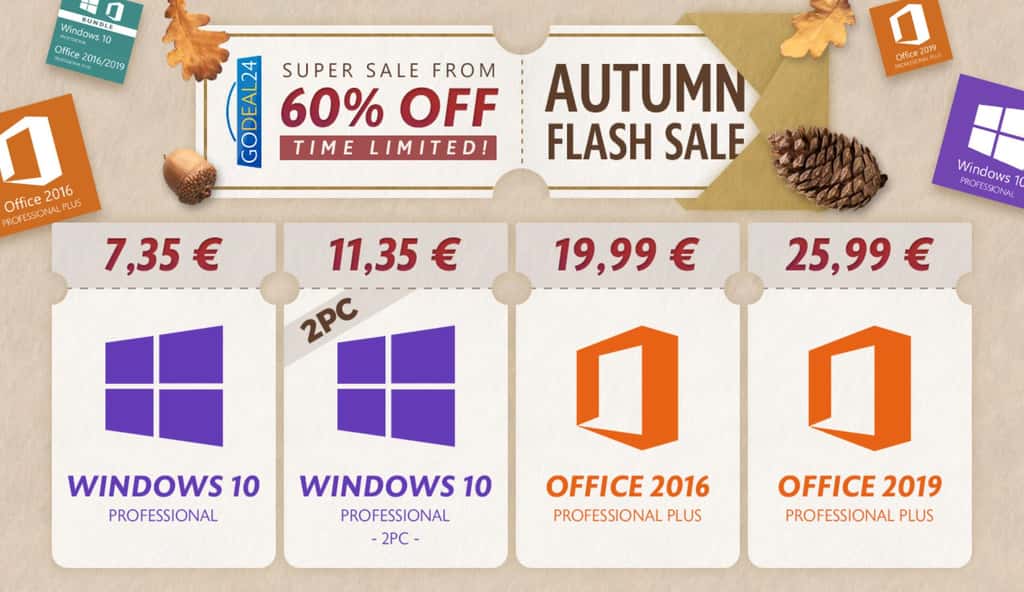 Windows 10, Office 2016, Office 2019... Les ventes flash d'octobre sont là ! 