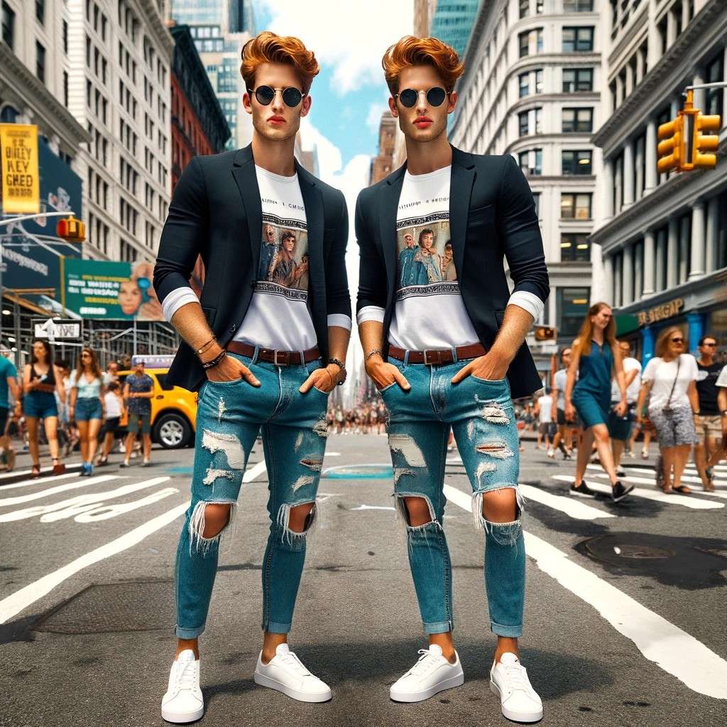 Des jumeaux de 28 ans à New York. © D. Ichbiah avec Dall.e 3 de OpenAI