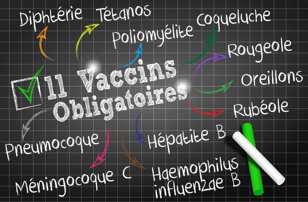 Onze vaccins sont désormais obligatoires pour les enfants nés à partir du 1<sup>er</sup> janvier 2018 (contre trois avant). S’ajoutent : coqueluche, rougeole-oreillons-rubéole, hépatite B, bactérie <em>Haemophilus influenzae </em>de type<em> </em>B, pneumocoque et méningocoque C. Ils seront indispensables en collectivité (crèche, école...). Dans les faits, 70 % des enfants reçoivent déjà ces vaccins. © Jérôme Rommé, Fotolia