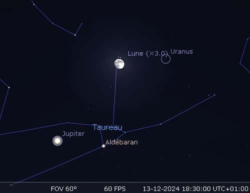 La Lune en rapprochement avec les Pléiades