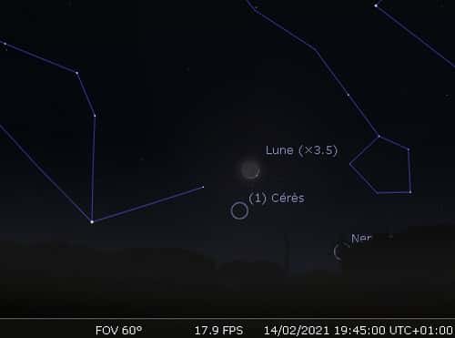 La Lune en rapprochement avec Cérès