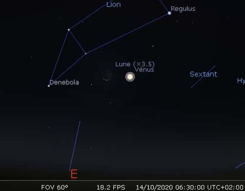 La Lune en rapprochement avec Vénus