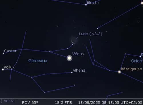 La Lune en rapprochement avec Vénus et Alhena