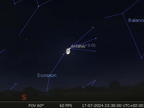 La Lune en rapprochement avec Antarès