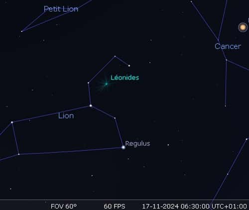 Maximum de l'essaim météoritique des Léonides