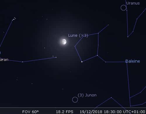 La Lune en rapprochement avec Junon