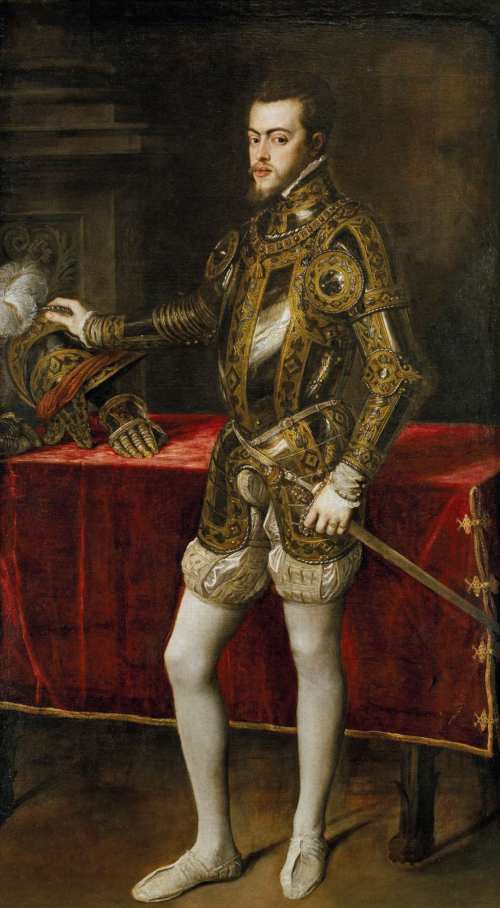 Portrait de Philippe II d'Espagne par Le Titien vers 1555 (?). Musée du Prado, Madrid. © <em>Wikimedia Commons</em>, domaine public