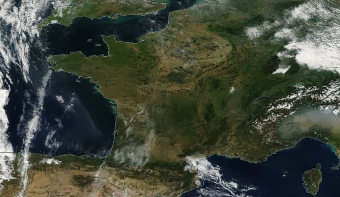 L'image satellite de la France le 23 septembre 2000. © Nasa