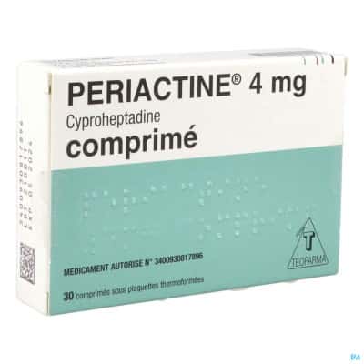 La Periactine est disponible sous forme de comprimé. D'autres formes galéniques peuvent contenir de la cyproheptadine, notamment des sirops. © DP