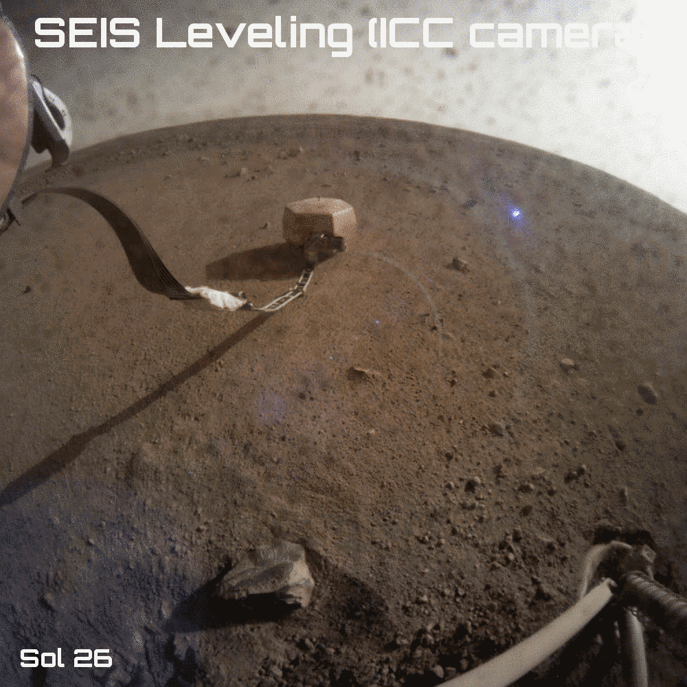 Mise à niveau de Seis réussie lors du 30<sup>e</sup> jour sur Mars d'InSight. © Nasa, JPL-Caltech