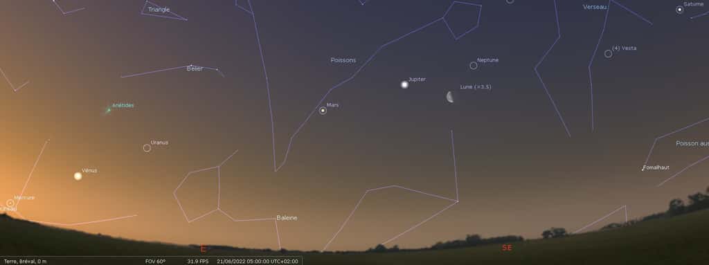 Observez Mercure, Vénus, Mars, Jupiter, et Saturne alignées dans le plan de l'écliptique