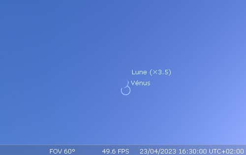 Vénus et la Lune visibles en plein jour