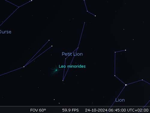 Maximum de l'essaim météoritique des Léo-Minorides