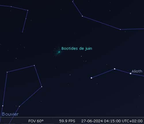 Maximum de l'essaim météoritique des Bootides de juin