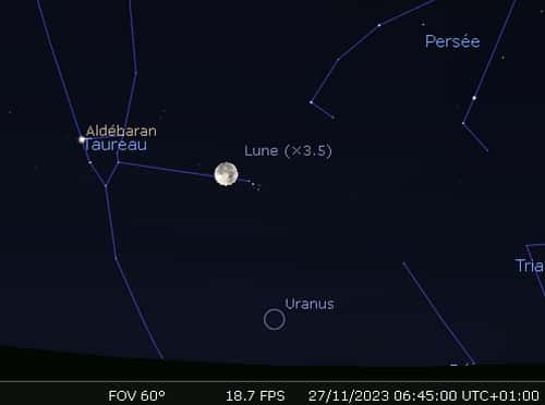 La Lune en rapprochement avec les Pléiades