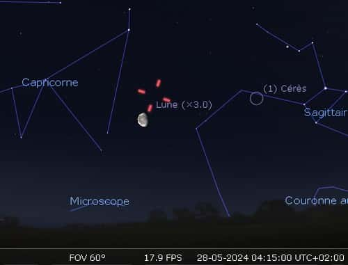 La Lune en rapprochement avec Pluton