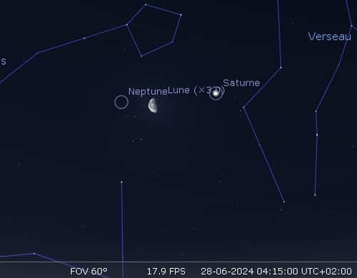 La Lune en rapprochement avec Saturne et Neptune