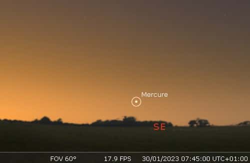 Élongation de Mercure à l'ouest du Soleil