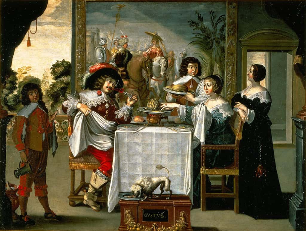 « <em>Le goût</em> » par Abraham Bosse vers 1640. Musée des Beaux-Arts de Tours. © MBA Tours, Patrick Boyer