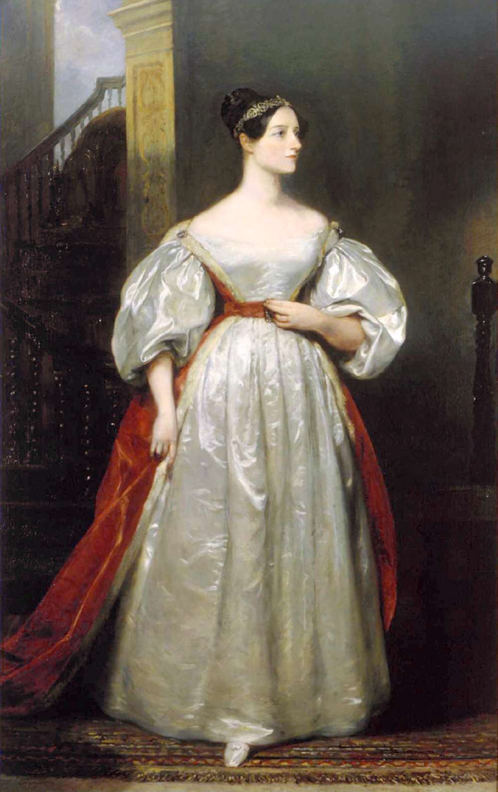 Lady Ada Augusta Lovelace Byron, mathématicienne, est souvent considérée comme le premier (la première) de tou(te)s les programmeur(euse)s, pour avoir réalisé, dans les années 1840, un algorithme destiné à la Machine analytique du Britannique Charles Babbage, sorte d'ordinateur mécanique. © Domaine public
