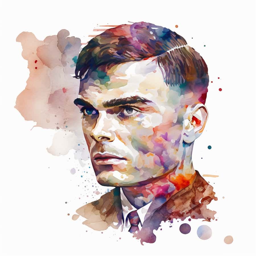 Pionnier de l’informatique, Alan Turing a énoncé les bases de l’intelligence artificielle en octobre 1950. © Netha Hussain, image réalisée avec Midjourney.
