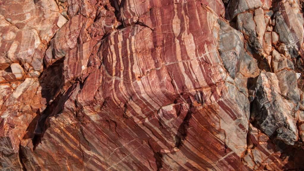 Une vue du gisement de roches australiennes dite de l'Apex chert dans la région de Pilbara. © Graeme Churchard, Flickr, CC-BY 2.0