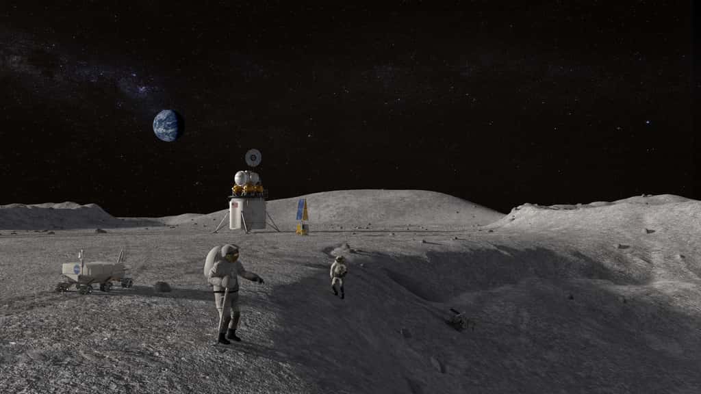 Les Américains visent 2024 et la mission Artemis 2024 pour retourner sur la Lune. Au-delà de cette mission, la Nasa pourrait permettre à des astronautes non-américains de séjourner sur la Lune. © Nasa