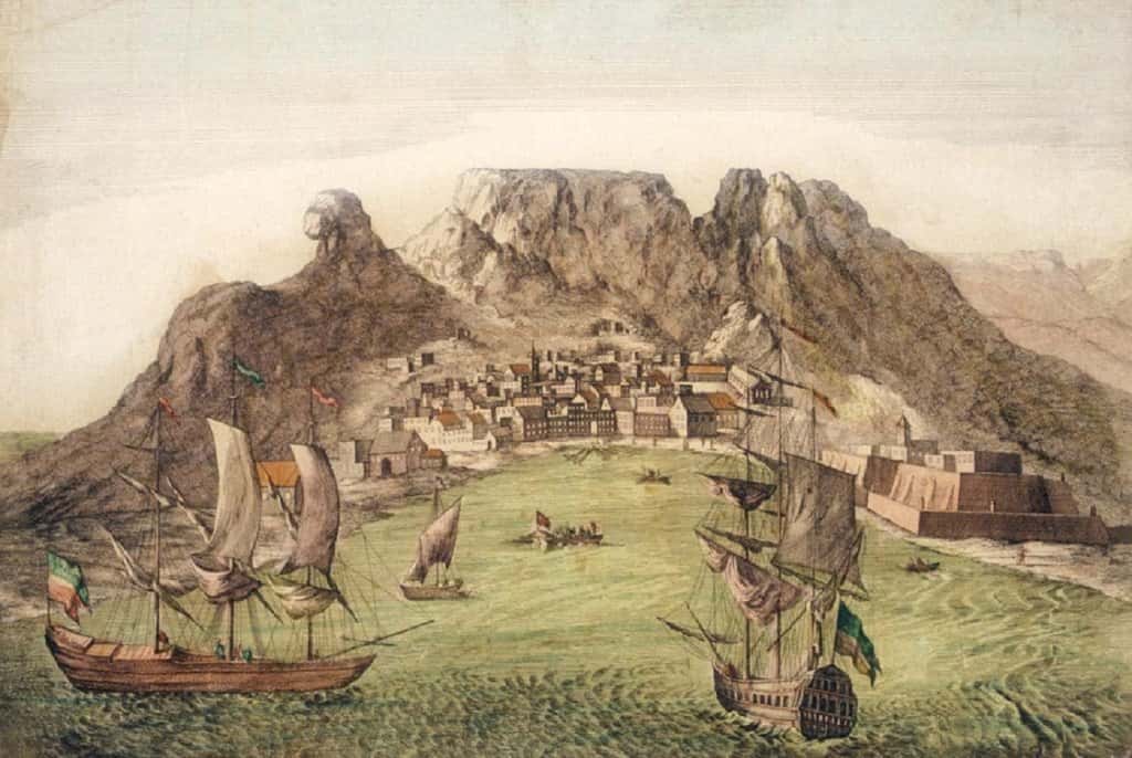 Baie du Cap vers 1780. © Iziko Museums of South Africa.