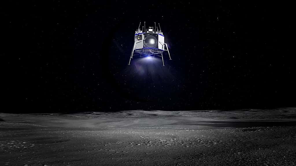 L’atterrisseur Blue Moon Lander dévoilé par Jeff Bezos. © Blue Origin