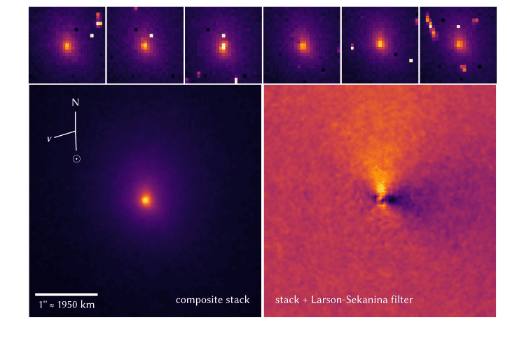 Photographies de la comète 2I/Borisov, prises par Hubble le 3 avril. © Nasa/ESA <i data-stringify-type="italic">Hubble Space Telescope</i>