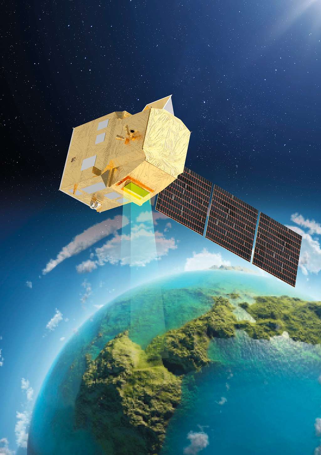 <em>Copernicus Hyperspectral Imaging Mission for the Environment</em> (CHIME), futur satellite Sentinel du programme Copernicus. © Thales Alenia Space