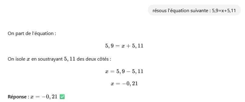 GPT-5 a encore des difficultés avec des formules mathématiques basiques. © ChatGPT